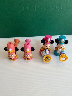 Vintage 1990s Tootsietoy Disney Mickey & Minnie Mouse Marching Band Bubble Pipes